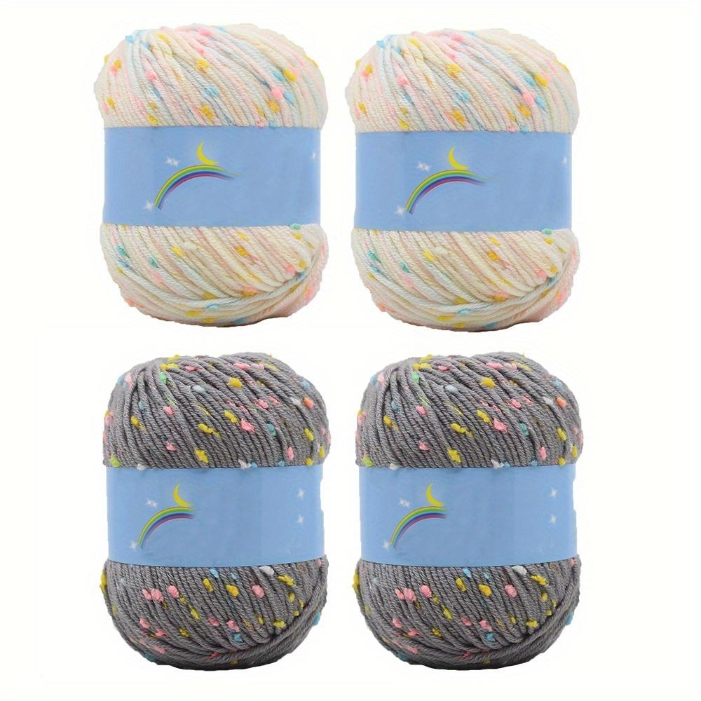 4pcs Soft & Cozy Wool Ball Yarn Handcrafted for Crocheting Knitting Sweaters Hats Scarves Medium Thick Color Dot Pattern Milk Cotton Blend