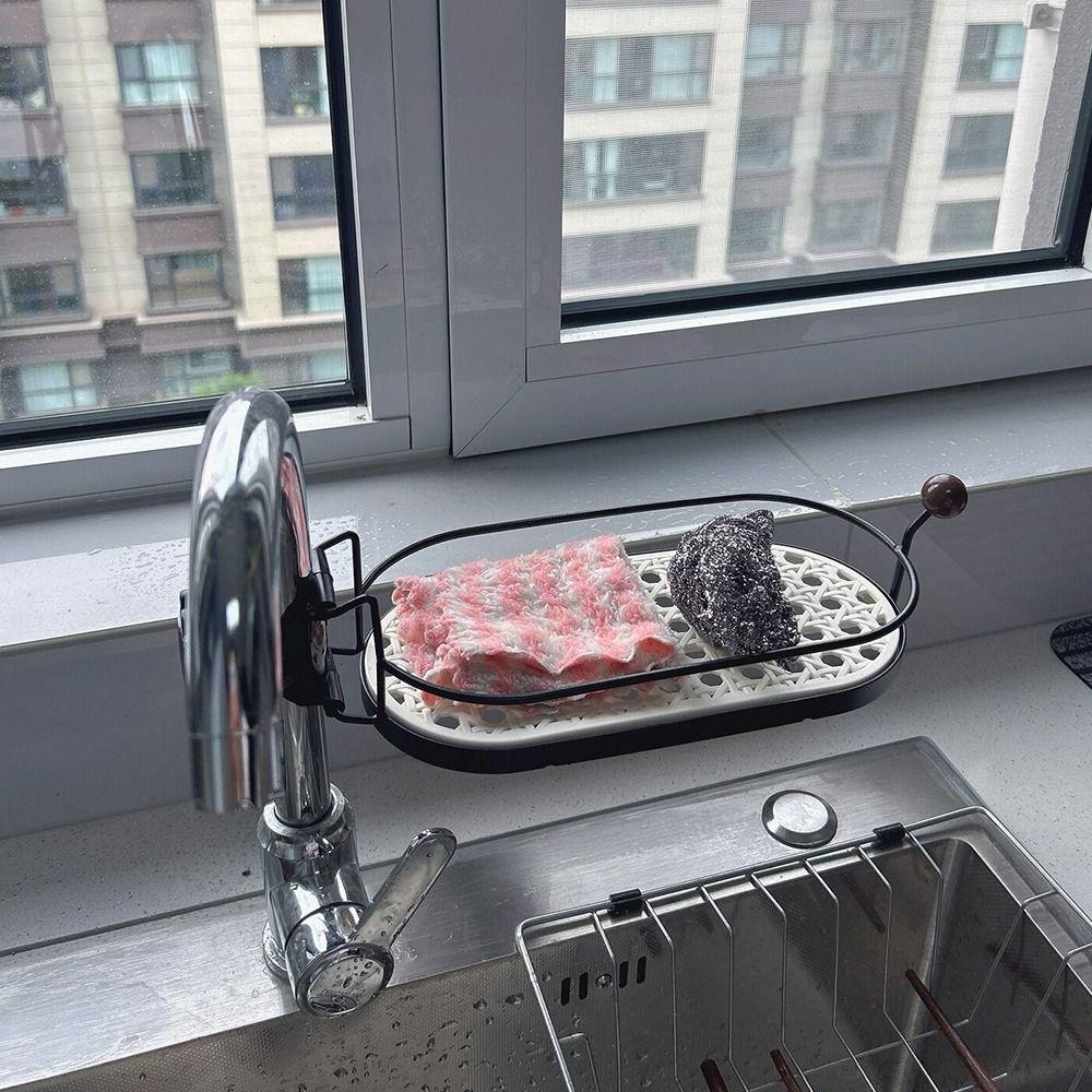 Adjustable Direction Faucet Sponge Rack ABS Drain Storage Holder New Faucet Soap Rack  Kitchen Sink