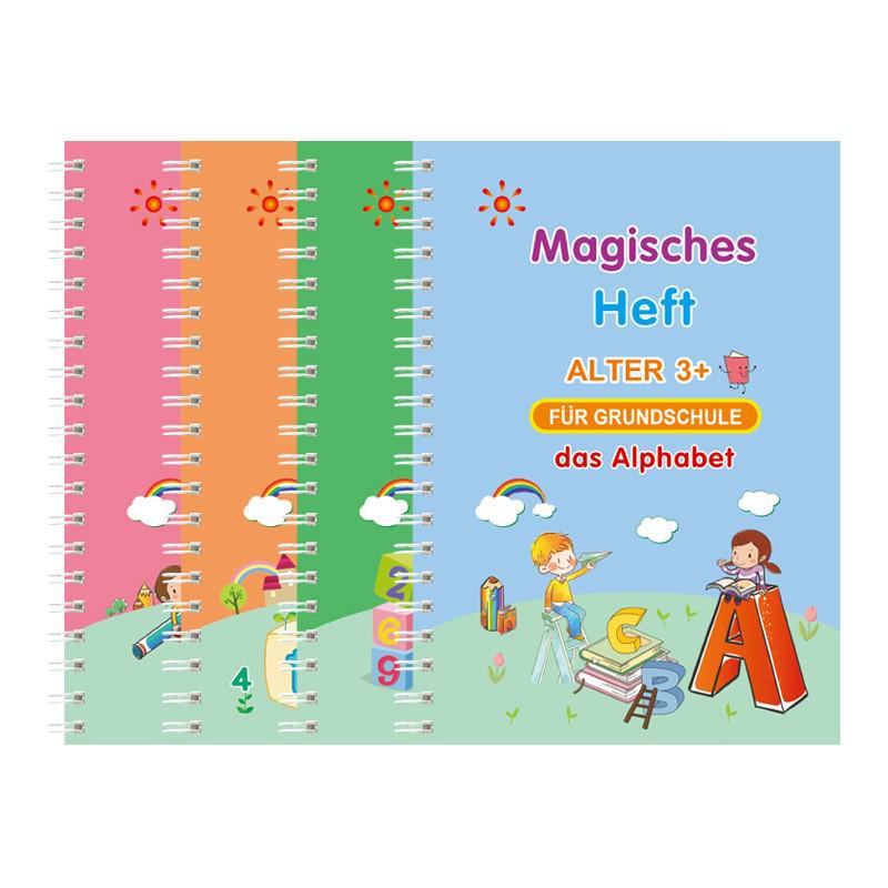 Children s Magic Groove Calligraphy Practice Sheets: English & German Handwriting Training Book