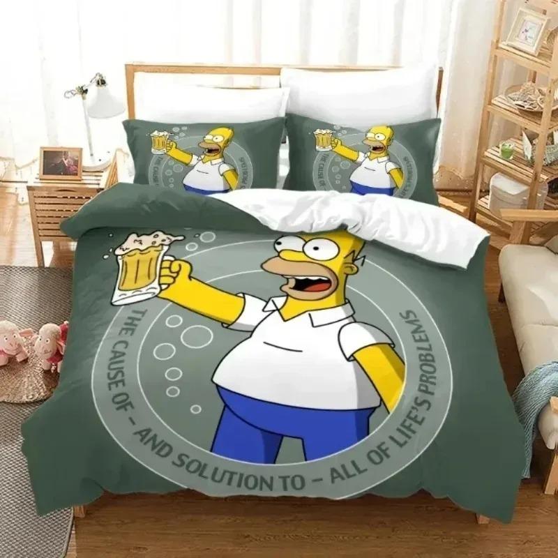 Hot Sale New Anime Cartoon 3D SS-Simpsonss Bedding Duvet Cover Set Bedding Set Baby Kids Adult Bedroom Set Gift 2/3piece Set