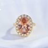 Offener Ring 18 Karat Gold Plated Großer CZ Morganit Simulierter Diamant Statement Ring für Damen Luxus Mode Schmuck