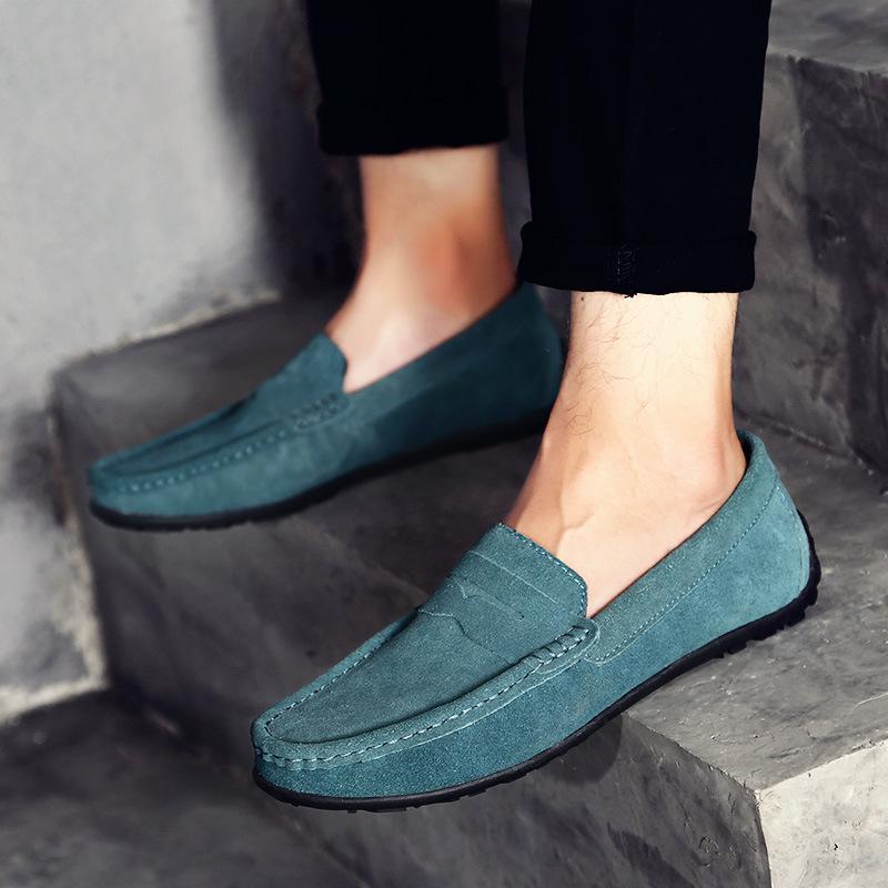 Men's Frosted Leather Slip-on Loafers - Lightweight, Simple, Plus Size, Four Seasons Wear