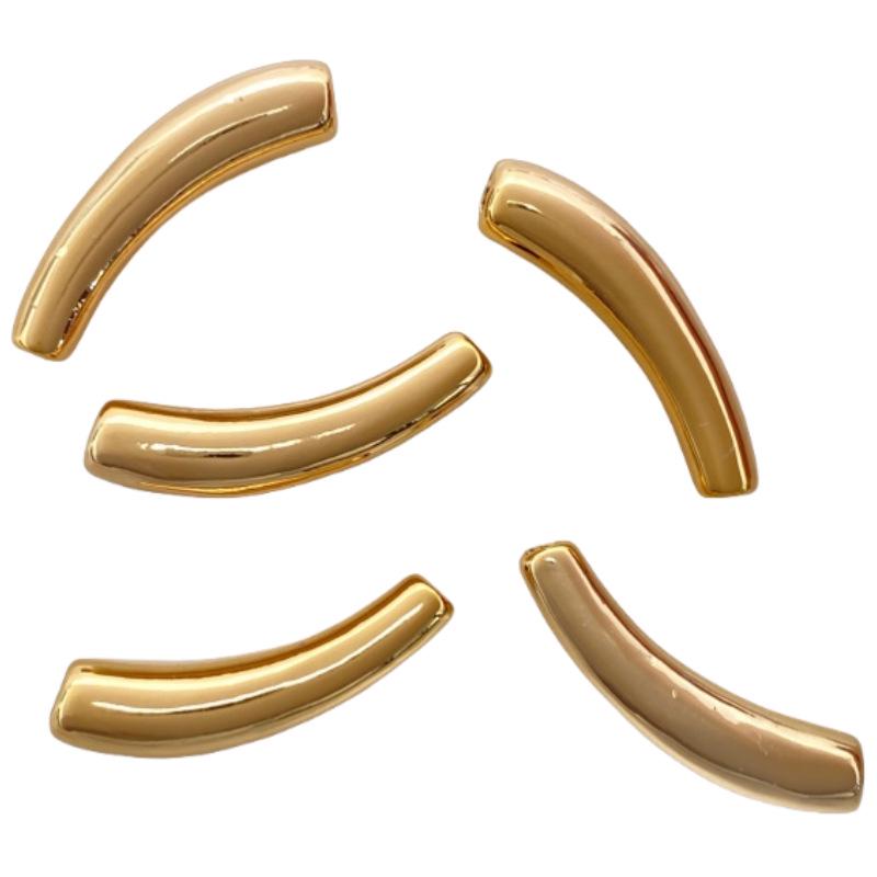 18 Karat Gold Gebogenes Röhrchen-Abstandshalter für DIY Armband & Halskette Schmuckherstellung
