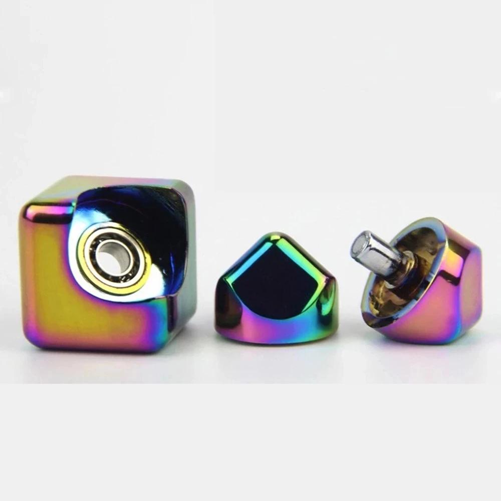 Stress Relief Toy Metal Cube Fingertip Spinner Decompression Spinning Tops Anti-Anxiety Hobbies Hand Fidget Spinner Vent Toys