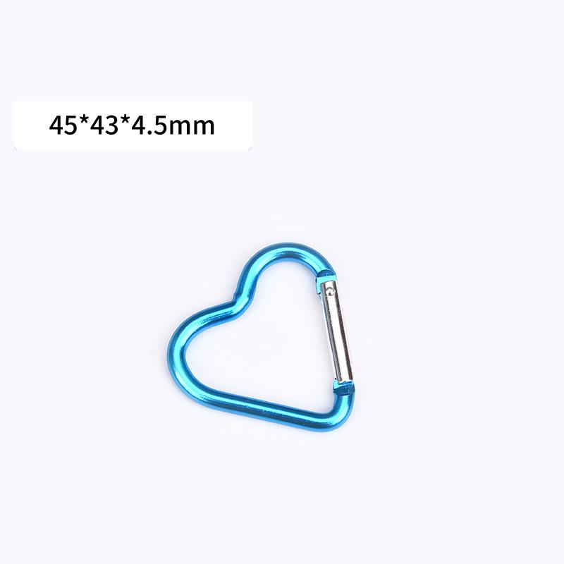 

1/2/5 шт. Алюминиевый карабин в форме сердца, клипса для ключей, крючок для брелка для улицы, пряжка для подвешивания бутылки с водой, аксессуары для дорожного набора 1pc озеро синий