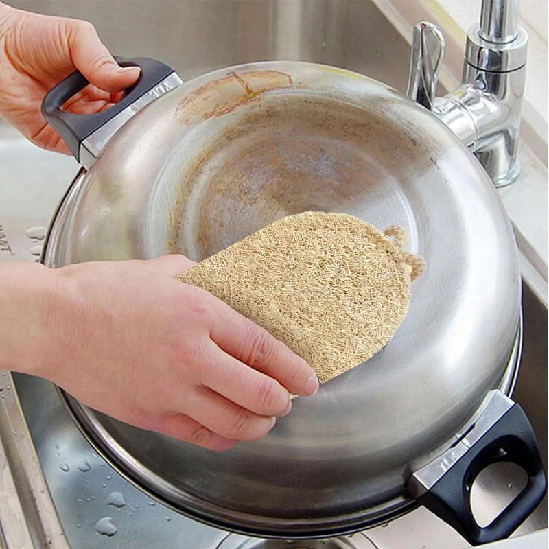 Loofah Dish Sponge Scouring Pad Luffa Dish Towel Washing Cloth Sponge Loofah Scrub Pad Dish Pot Oil Stain Removing Scrubber