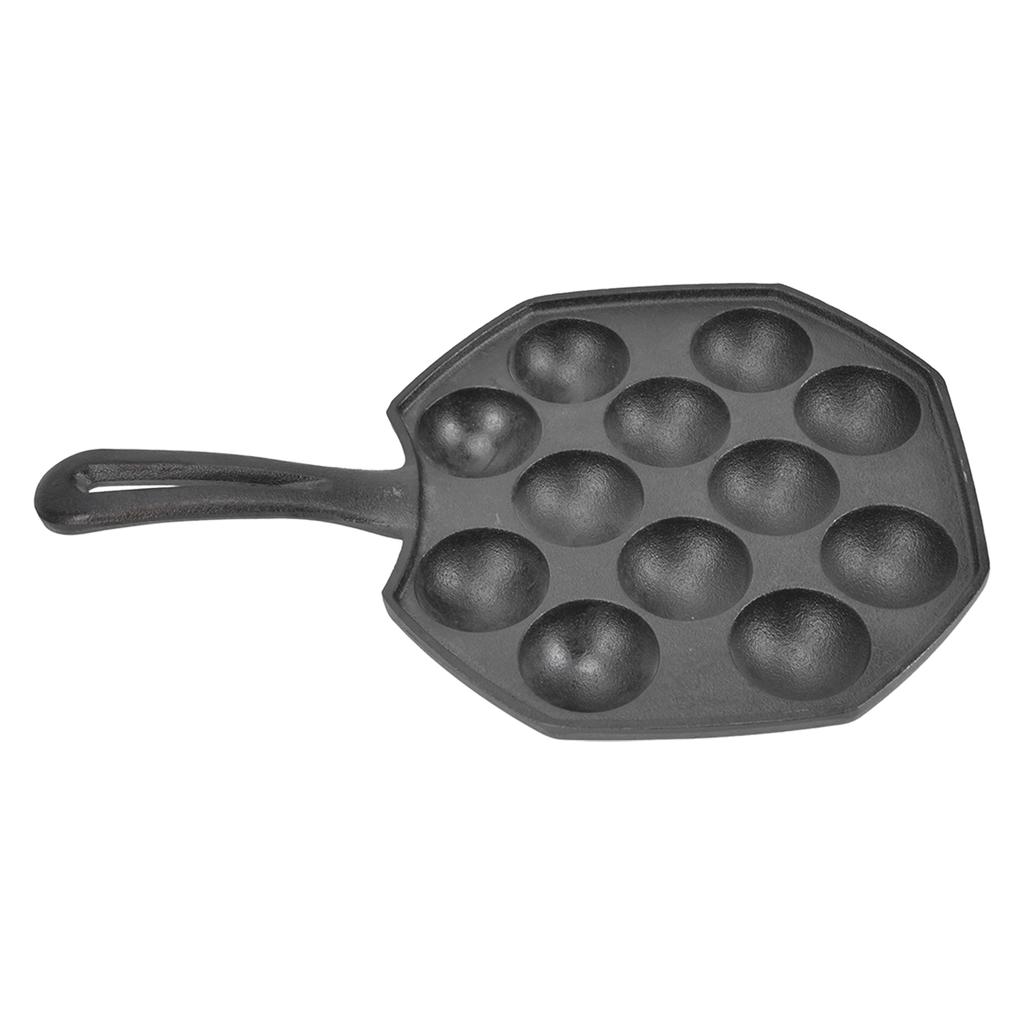 12 Hole Egg Puff Pan Non Stick Cast Iron Frying Pan Meat Ball Pancake Pan for Household Kitchen