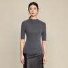 Yangzi 100% Wool Slim-Fit Sweater: 18-Gauge Single-Thread, Semi-High Neck, Mid-Sleeve, Solid Color Base Layer