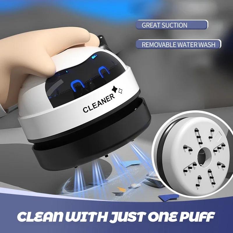 Mini Rechargeable Vacuum Cleaner Automatic Portable for Desktop Keyboard Car Pet Hair Rubber Shavings Dust Extractor