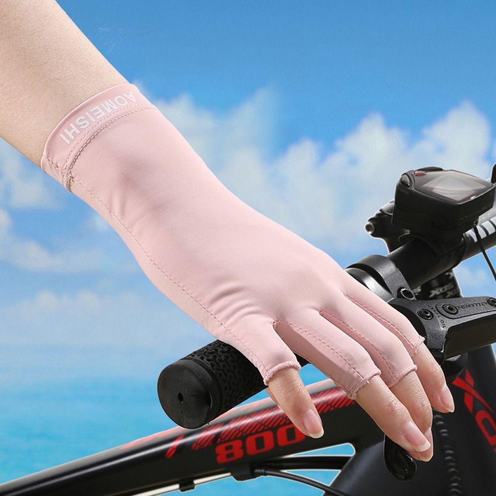 

Thin Sunscreen Gloves Slip Resistant Touch Screen Gloves Fashion Sun Protection Gloves Women Girls белый