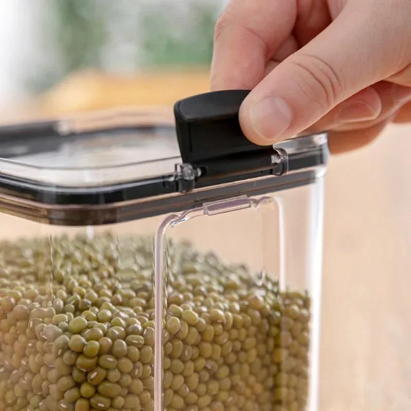 460/700/1300/1800 ML Food Storage Container Plastic Sealed Cans Kitchen Storage Box Transparent Food Canister Storage Tanks