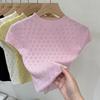 Ice Silk Thin Flying Sleeve Knit Sweater Women'S Summer 2025  Design Sense Cutout Slim Crop Top
