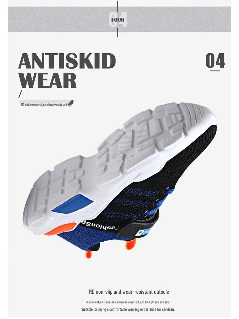 Boys' Breathable Flyknit Mesh Sneakers for Middle and Big Kids