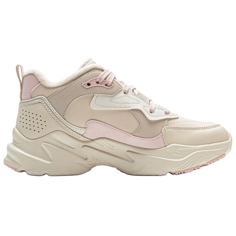 Li Ning Ln Defender Sports Lifestyle Synthetic Leather Classic Casual Low Top Dad Shoes Women Sneaker Beige AGCV426-2