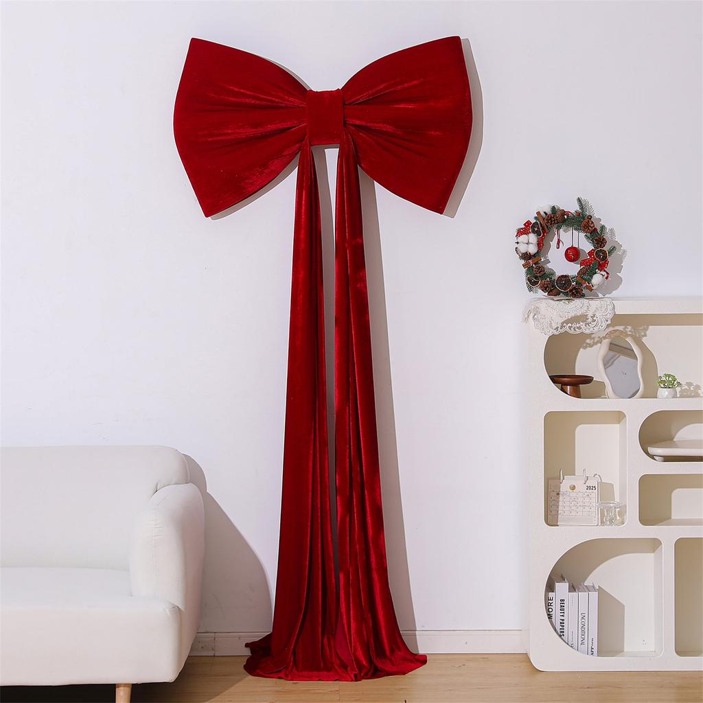 Christmas Decoration Velvet Bow Pendant, Large Christmas Tree Bow, Christmas Scene Atmosphere Decoration Display Mall Hanging Ornament