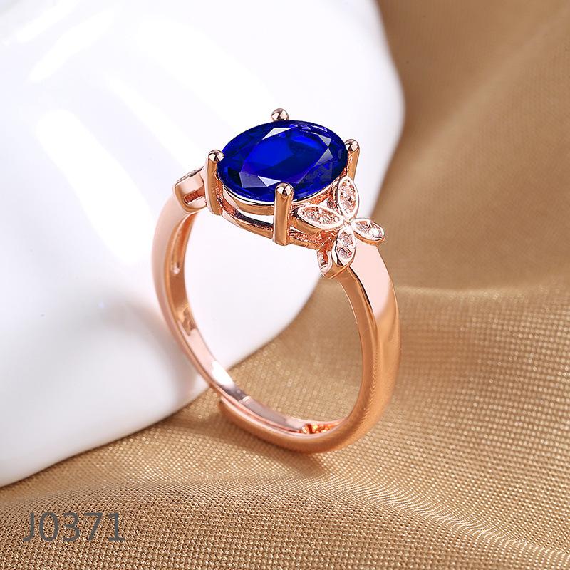 2026 18K Rose Gold-plated Pigeon Blood Ruby Ring Women's Light Luxury Diamond-set Engagement Ring Colored Open Index Finger Ring