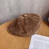Cotton Vintage Corduroy Cap With Curved Brim Fashionable Breathable Duckbill Hat