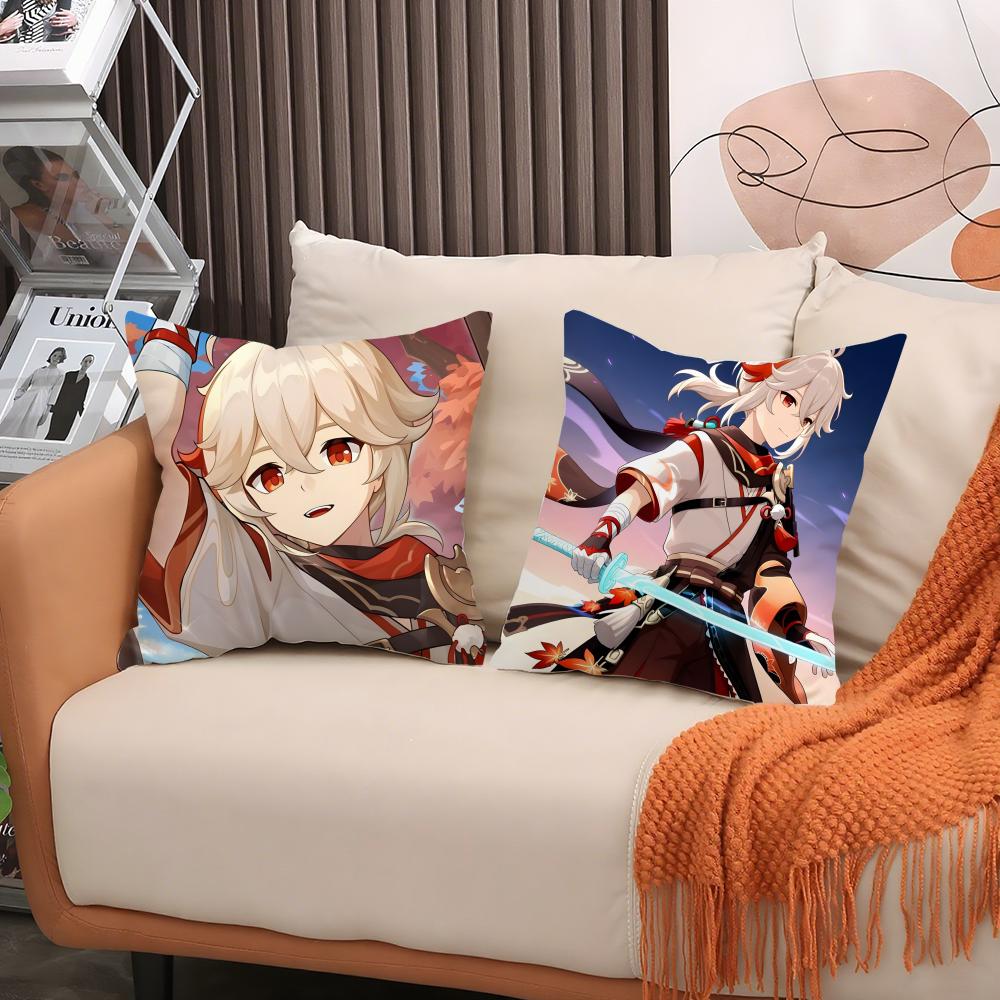 Game Genshin Impact Kaedehara Kazuha Pillow Case Double Sided Comfort Pillow Cover Fit Car Sofa Bedroom & Other Scenes