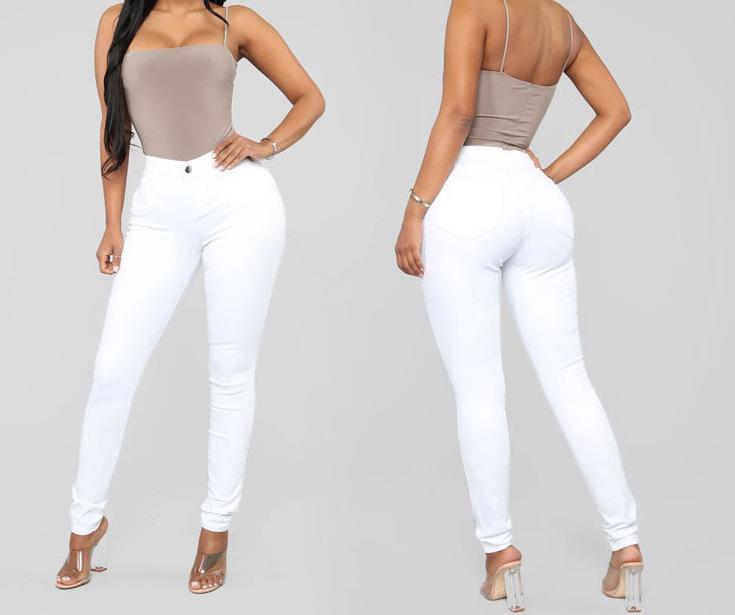 Women's European and American Fashion Slim Stretch Denim Pants