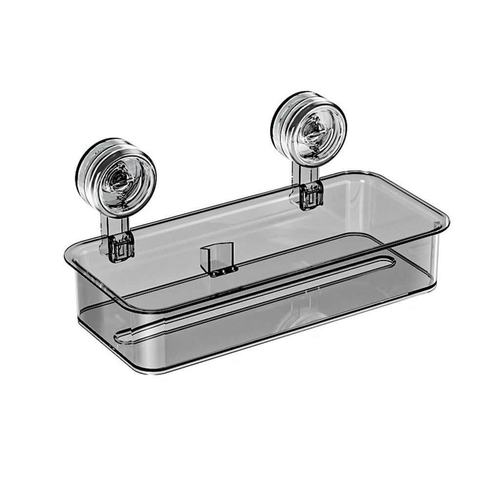 Punching Free Bathroom Storage Rack Multi-Function Suction Cup Wall Mounted Tissue Box Removable Drainable