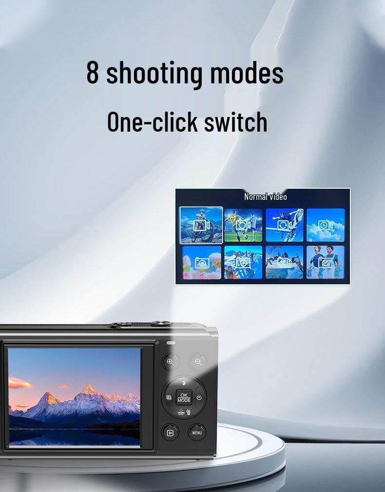 5K HD Dual-Screen Digital Camera with Selfie and WIFI Transfer to Mobile Phone