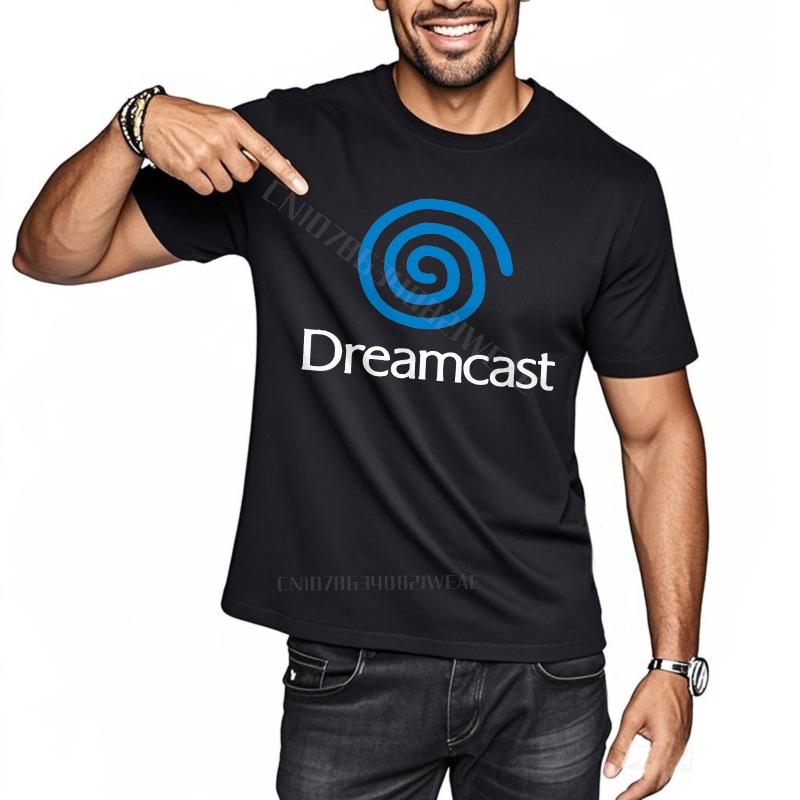 Unisex T Shirts Fashion Cotton Tshirt Dreamcast Logo On Black Short Sleeve Comfort Tshirt Retro Comfortable Unisexs Tshirt