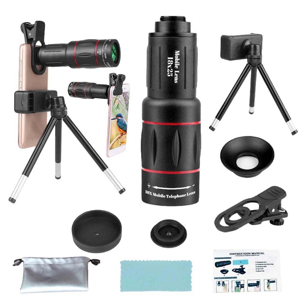 

18X Zoom Cellphone Camera Lens with Tripod Universal External Zoom Camera Lens Long Focus Telephoto Lens for iPhone/Android