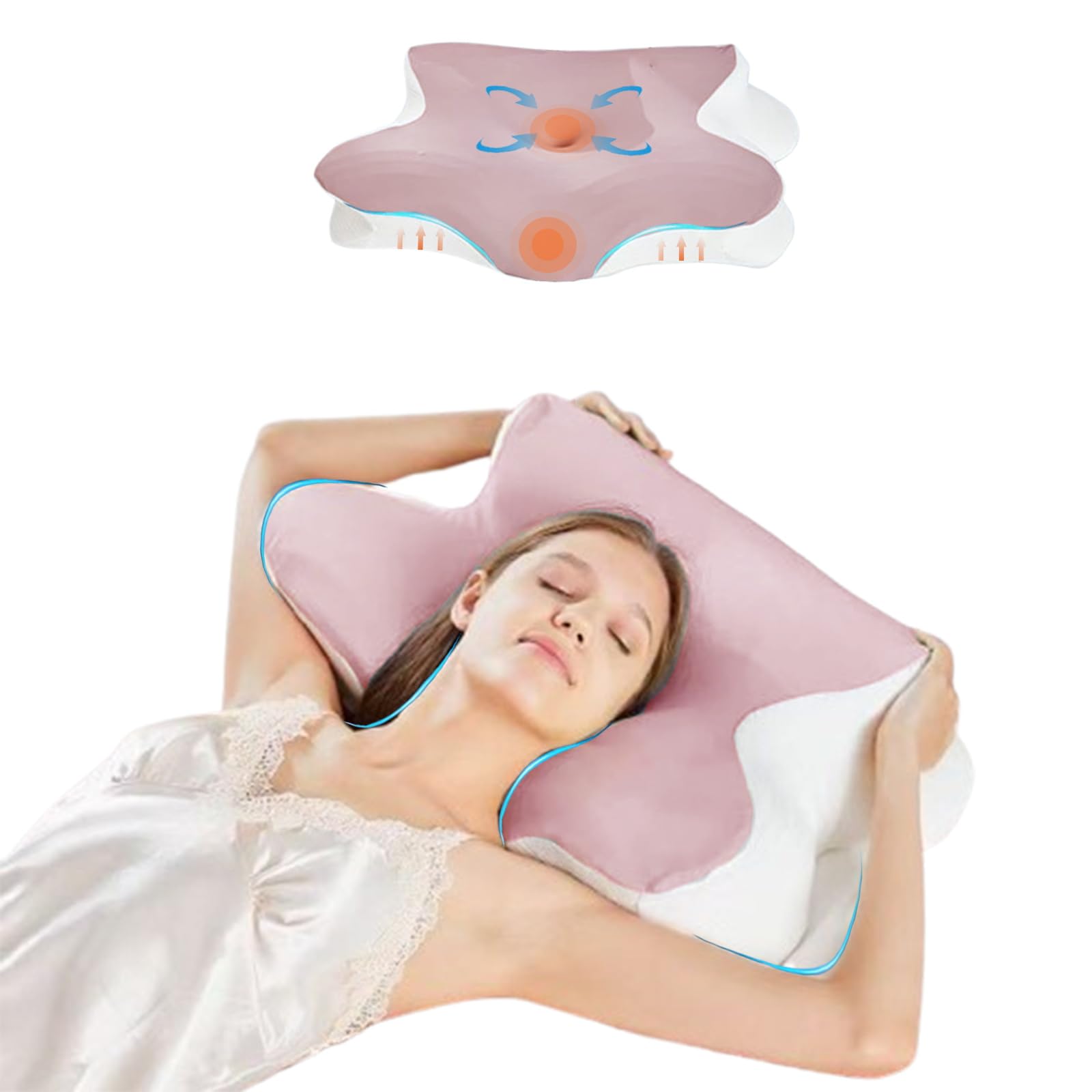 

This popular memory foam pillow relieves neck pain and provides a restful sleep. Its three-layer construction allows for adjustable heights and lows,