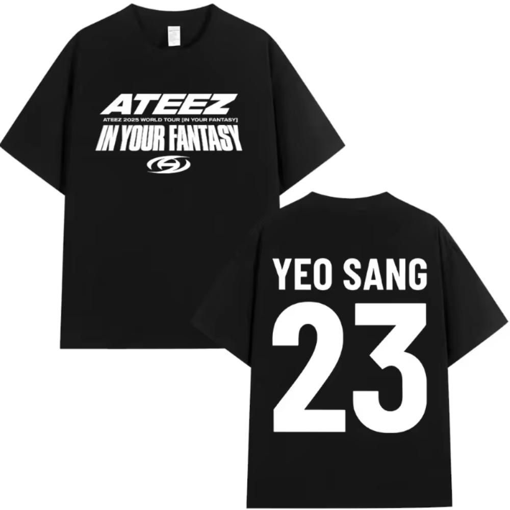 Ateez World Tour in Your Fantasy Men T-shirt Hongjoong Seonghwa Yunho Yeosang San Mingi Wooyoung Jongho Summer Women TShirt