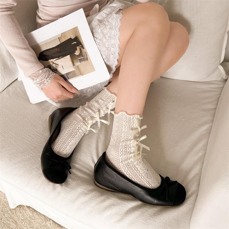 Bow square head flat sole shoes women's summer 2025 new retro versatile silver light mouth gentle beanie shoes