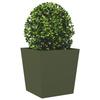 VidaXL Jardinière vert olive 50x50x50 cm acier, jardinière d'extérieur, boîte à fleurs, boîte de jardin, jardinière de 851072