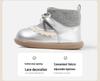 Toddler Girl's Soft Sole Leather Boots - Plush Princess Winter Walking Shoes