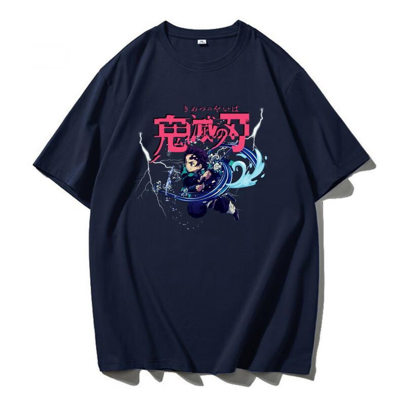 Demon Slayer Anime Printing Oversized Cotton Tshirt Men and Women Comfortable Versatile Street Y2K  Summer Trend Harajuku Tees