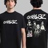 T-shirt con Stampa Band Gorillaz Uomo Oversize Y2k Streetwear Manica Corta Estate Cotone Moda Casual Larga Abbigliamento Donna Uomo
