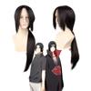 31" Black Long Straight Cosplay Wig with Middle Part, Heat-Resistant Synthetic Hair for Anime Ninja