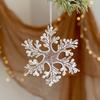 Clear Acrylic Christmas Tree Ornament With Glittering Snowflake Reindeers Angel Designs For Holiday Decors