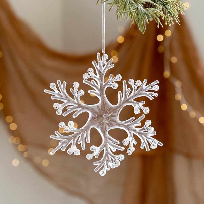 Clear Acrylic Christmas Tree Ornament With Glittering Snowflake Reindeers Angel Designs For Holiday Decors