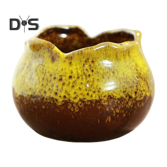 Umweltfreundlicher Blumentopf mit glatter Kante, praktischer Blumentopfbehälter aus Keramik für die Außenpflanze