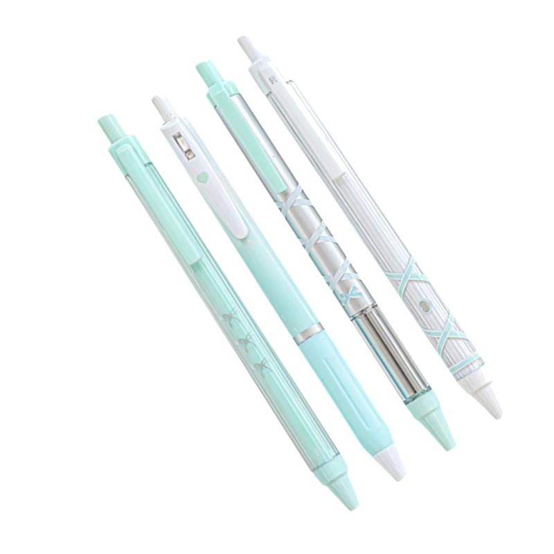 4 Pcs 0.5mm Gel Ink Pen Ballet Strap Bows Neutral Pen Retractable Black Ink Gel Pen Lovely Pressing Pen for Journaling