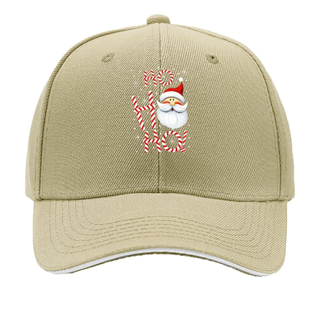 Ho Ho Ho Santa Claus Christmas Candy Cane Sandwich Baseball Cap Sun Cap Outdoor Workouts Hat