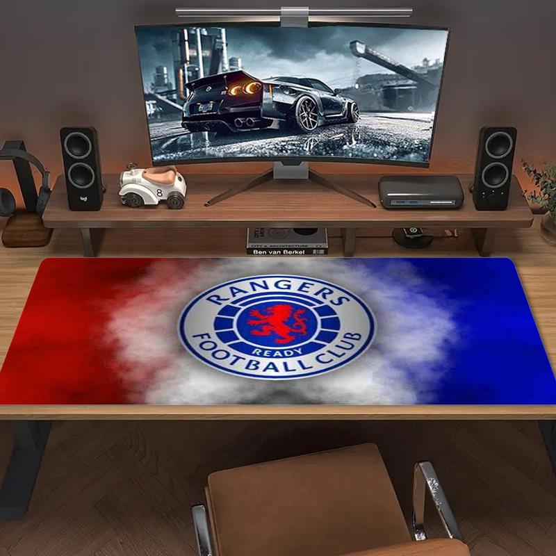 Rangers Fc Logo Color Mouse Pad Large Gaming Table Cushion Non-slip Laptop Tablet Big Mousepad XXL Mat Mini PC Playmat With Lock Edge