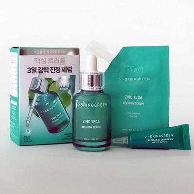 BRING GREEN Ser Special Teca Zinc pentru Probleme Set (Principal 75ml + Reumplere + Gel Calmant S.O.S)