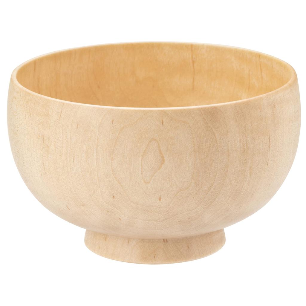 Yamanaka Lacquerware Shirasagi Mokko Soup Shirasagi Bowl Maple Made in Beige Bowl, M, Approx. 11cm, Wood, Natural, Japan,