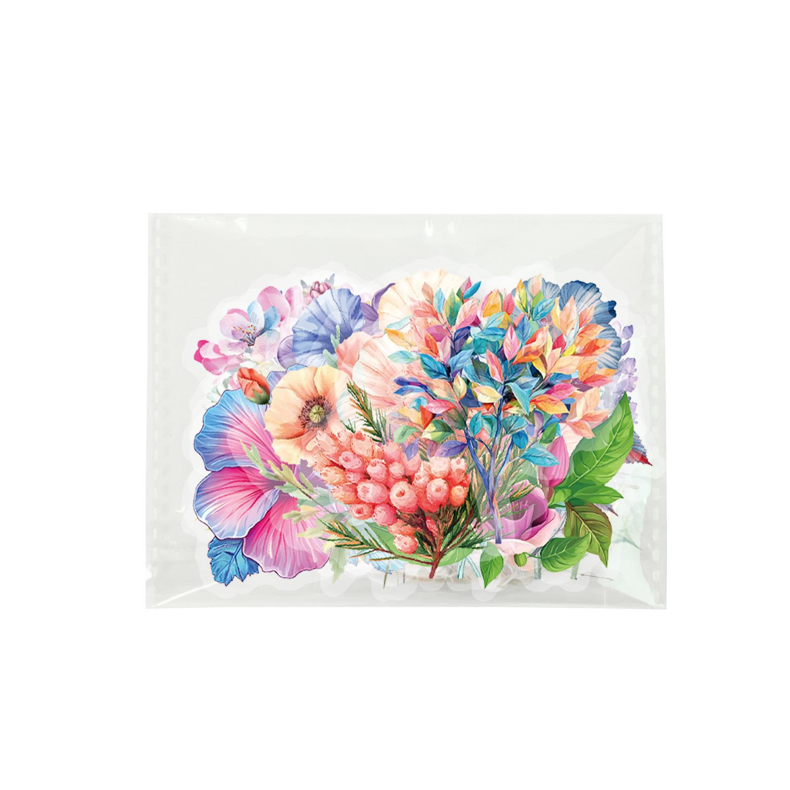 

50 Разных букетов из смешанных дудл-стикеров. Прозрачные водонепроницаемые ПЭТ-стикеры. DIY украшение