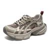 Platform dad shoes women's autumn new leather mesh breathable small height increase casual sports shoes