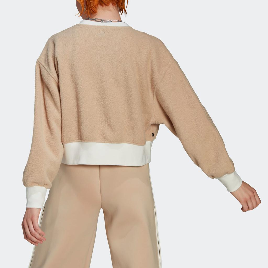 Adidas Originals Trefoil Graphic Sweater With Embroidered Logo Women Tops Light-Brown HM1607