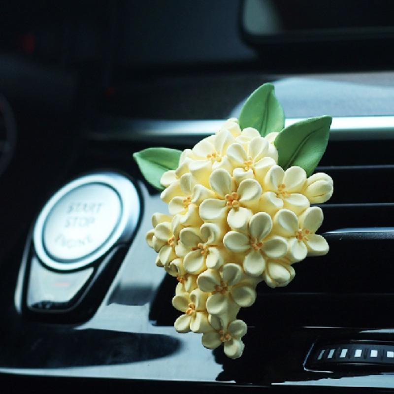 Car Perfume Clip Flower Air Outlet Car Air Freshener Peach Blossom Aroma Diffuser Car Decoration Accessories Fresh Air