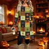 Women's Casual Printed Long Sleeve Neck Dress for Daily Wear