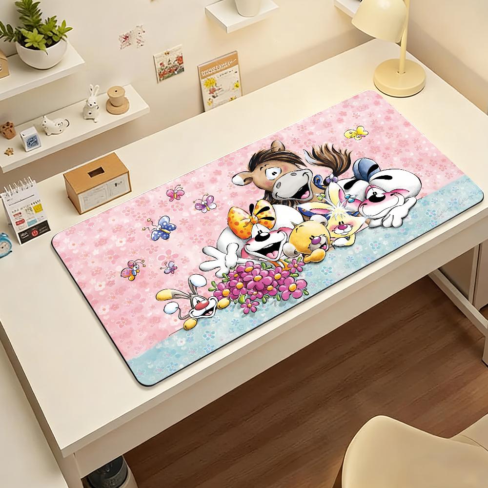 Cartoon Niedliche D-Diddl Maus Mauspads Groß Rutschfest Wasserdicht Matte Genähte Kante Tastaturmatte für Gaming Tägliches Büro