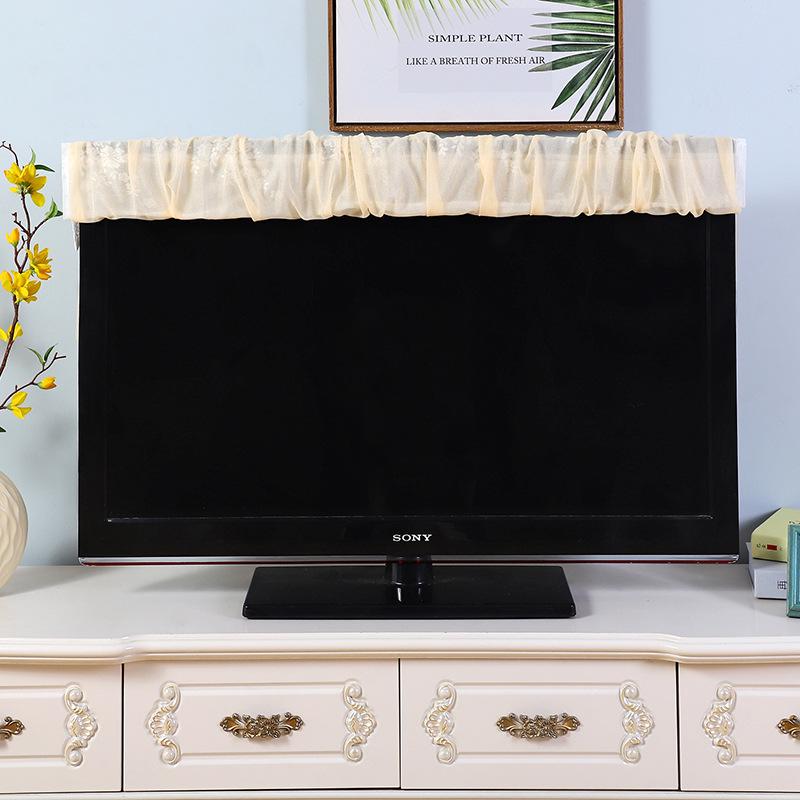 Universal 55-Inch Curved LCD TV Dust Cover with Lace Trim